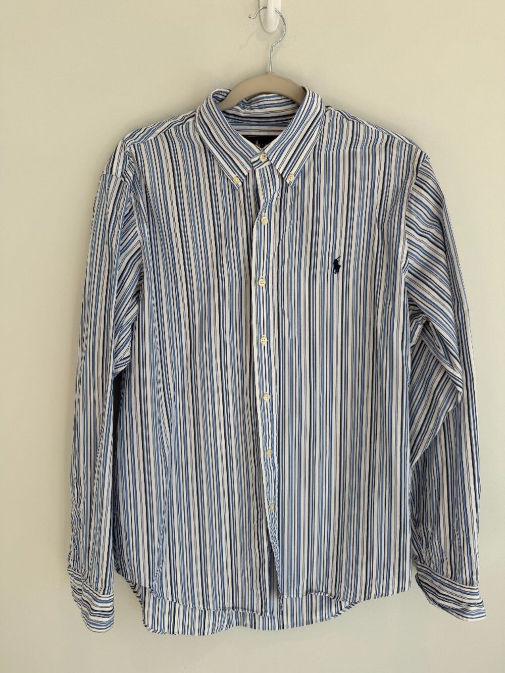 Vintage Polo Ralph Lauren Striped Button Down Shirt Men's Large EUC
